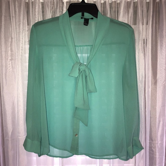 forever 21 green blouse